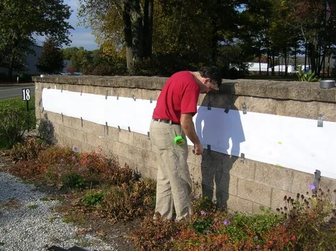Installing Dimensional Letters — step 5 of the fabrication process