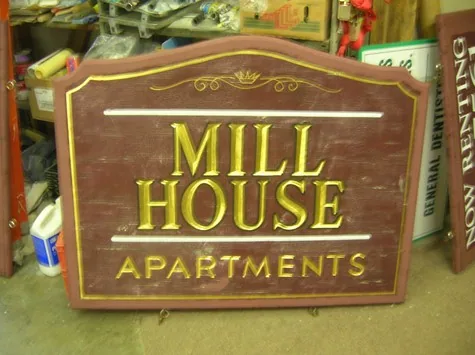Sign fabrication in progress in the Gill workshop
