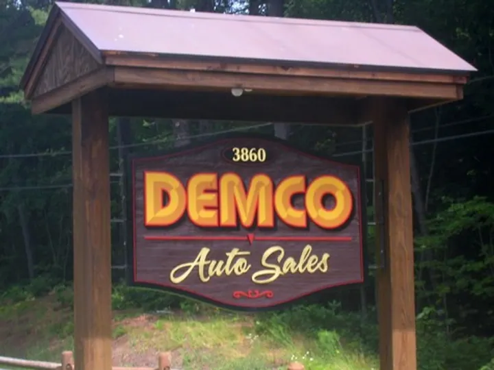 Demco Auto Sales — Sandblasted Signs by Hale Custom Signs