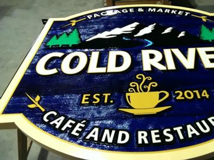 Cold River Cafe Restaurant — Sandblasted Signs by Hale Custom Signs