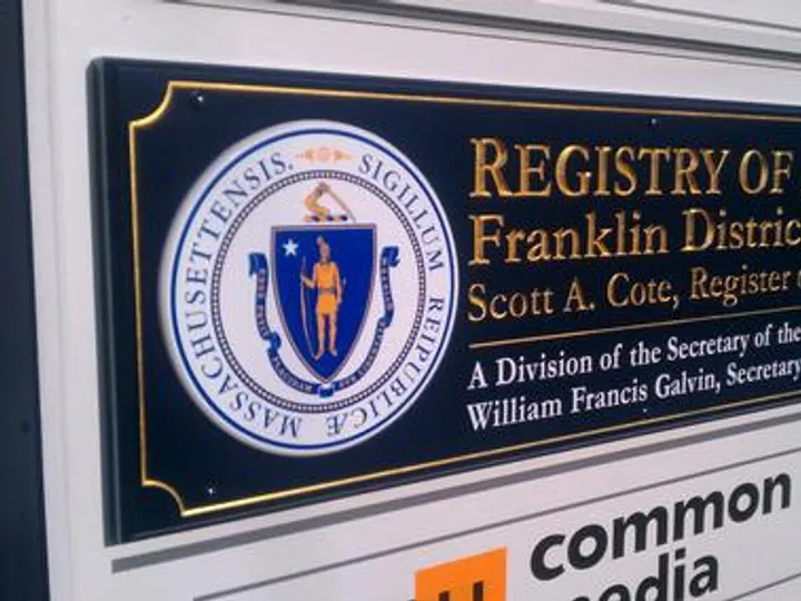 Registry of Deeds Greenfield MA — Carved & Gold Leaf Signs by Hale Custom Signs