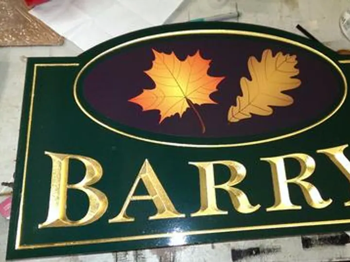 Barry Carved Gold Leaf — Carved & Gold Leaf Signs by Hale Custom Signs
