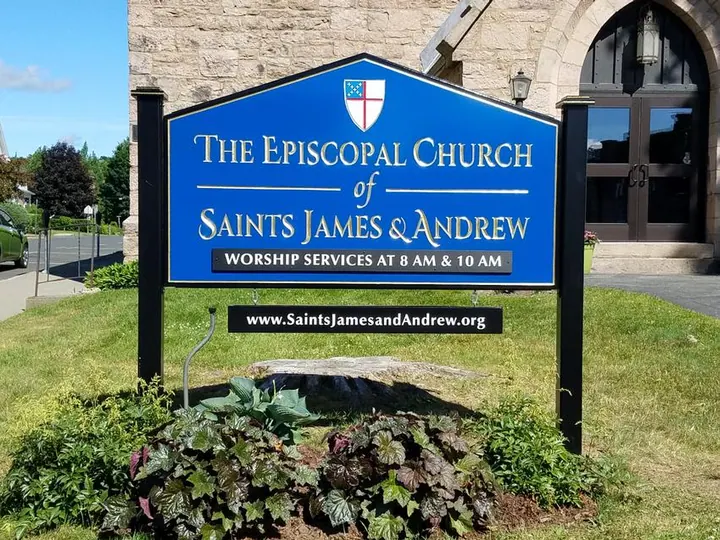 St James Church Complete carved HDU — Carved & Gold Leaf Signs by Hale Custom Signs