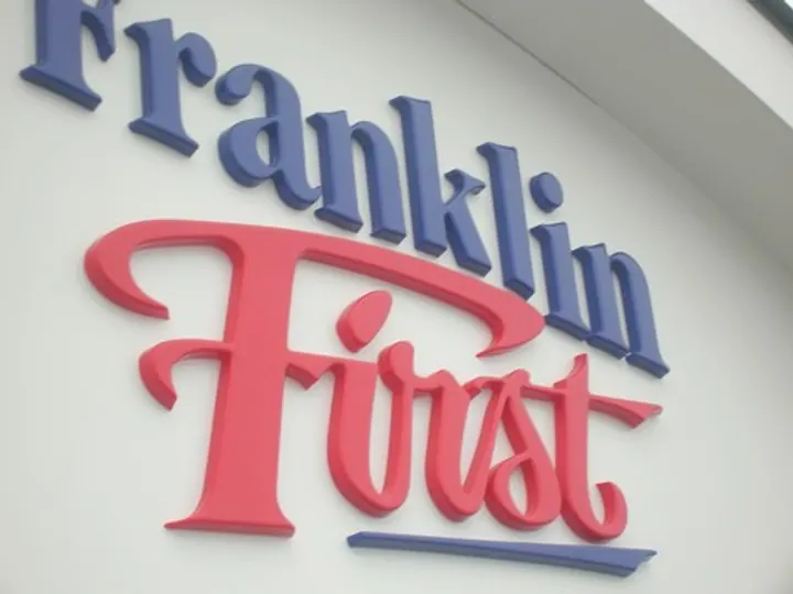 Franklin First detail — Dimensional Letters by Hale Custom Signs