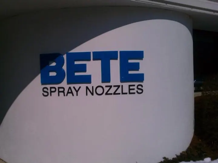 BETE Fog Nozzle Acrylic letters — Dimensional Letters by Hale Custom Signs