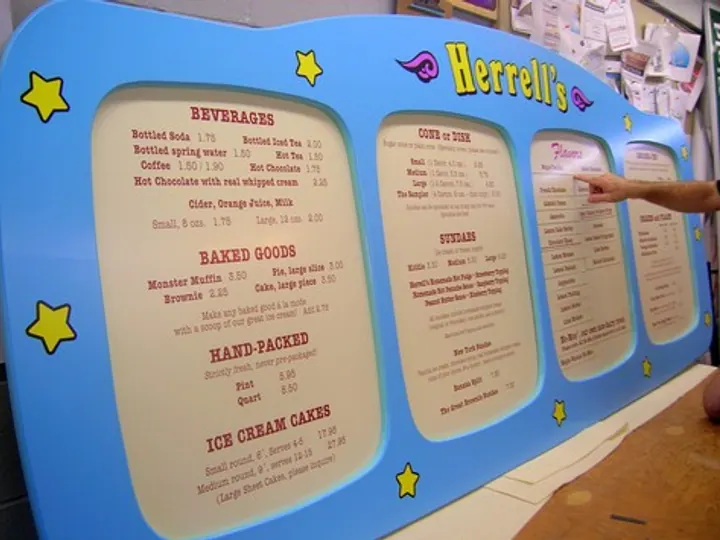 Herrells Ice Cream — Menus by Hale Custom Signs