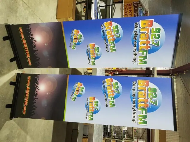 Brattleboro Radio Group banner stands — Trade Show by Hale Custom Signs