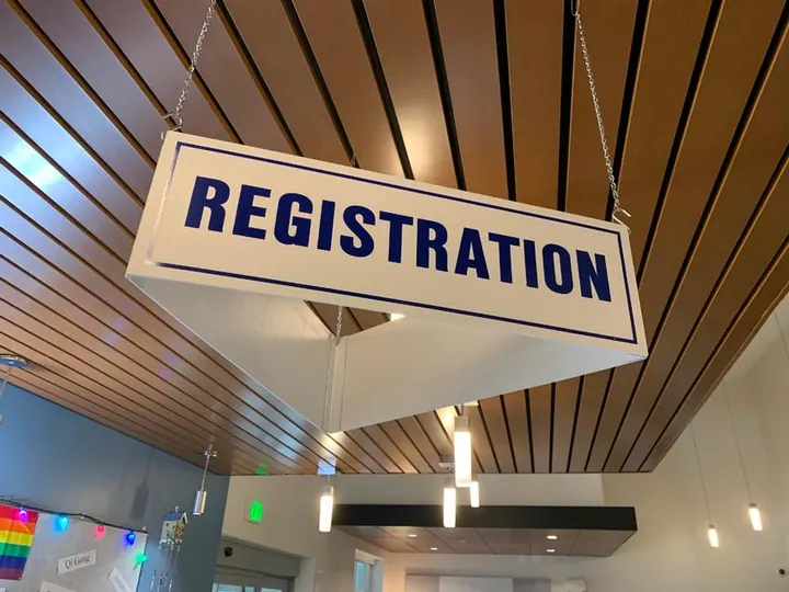 Registration three sided sign — Trade Show by Hale Custom Signs