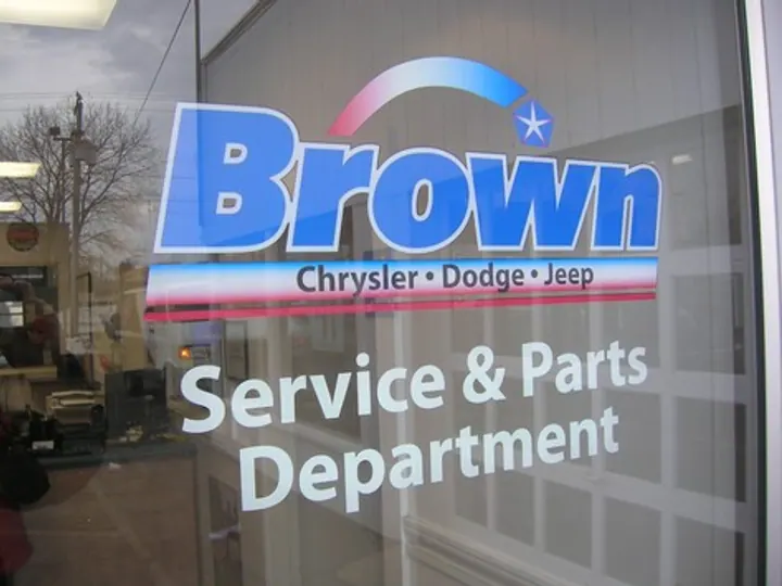 Brown Motors — Window Lettering & Graphics by Hale Custom Signs