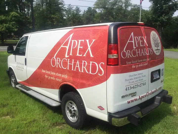 APEX Orchards Van partial wrap graphics — Vehicle Graphics by Hale Custom Signs