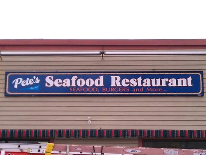 Petes Seafood Restaurant Aluminum belt sign — Wall & Building Signs by Hale Custom Signs
