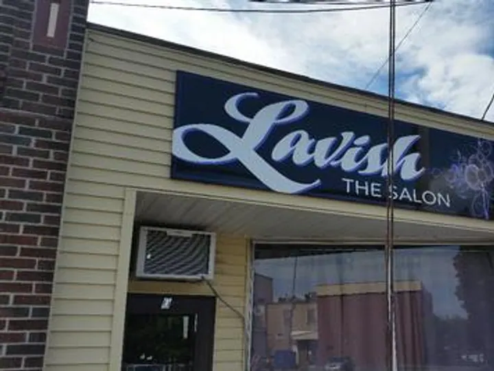 Lavish Salon Aluminum belt sign — Wall & Building Signs by Hale Custom Signs