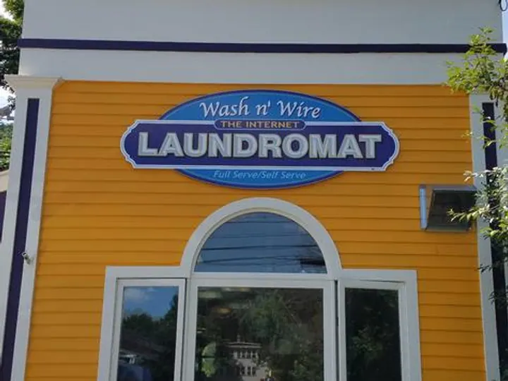Wash N Wire Laundromat Shaped PVC wall sign — Wall & Building Signs by Hale Custom Signs