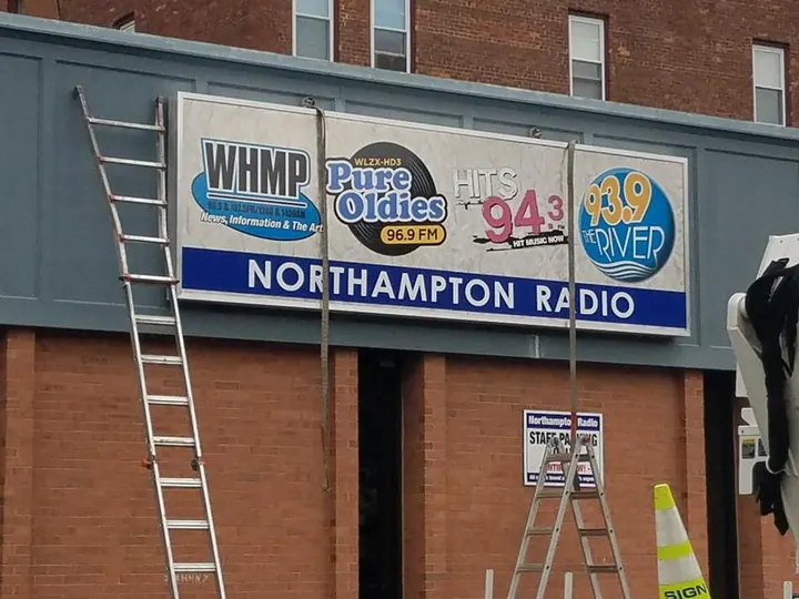Northampton Radio Group 5ft x 16ft aluminum cabinet — Wall & Building Signs by Hale Custom Signs