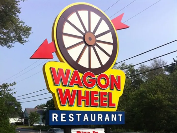 Wagon Wheel Restaurant dimensional aluminum and PVC panel sign — Post & Panel Signs by Hale Custom Signs